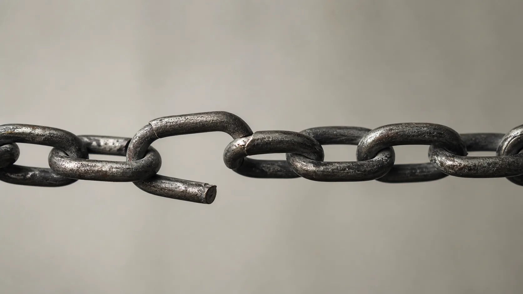 A chain with one open clasp representing the unresolved dependency that controls a SaaS exit timeline