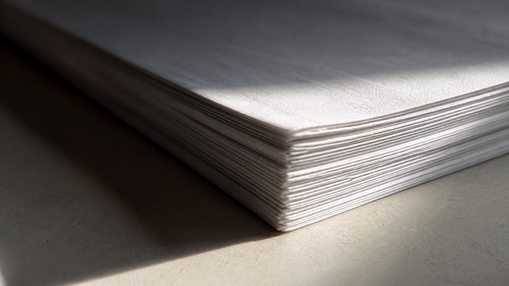 Close-up of a stack of paper documents with light falling across the edges, the diligence file that grows when a buyer asks to extend exclusivity