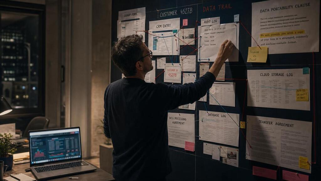 A SaaS founder tracing customer data evidence during privacy due diligence